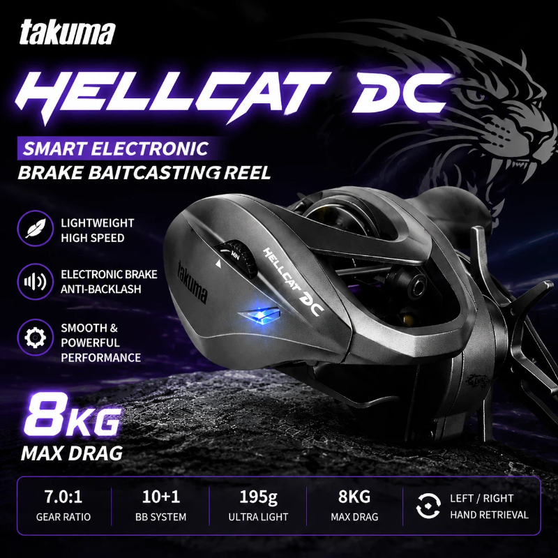Electric Reel - HELLCAT DC Baitcasting Reel 8KG Max